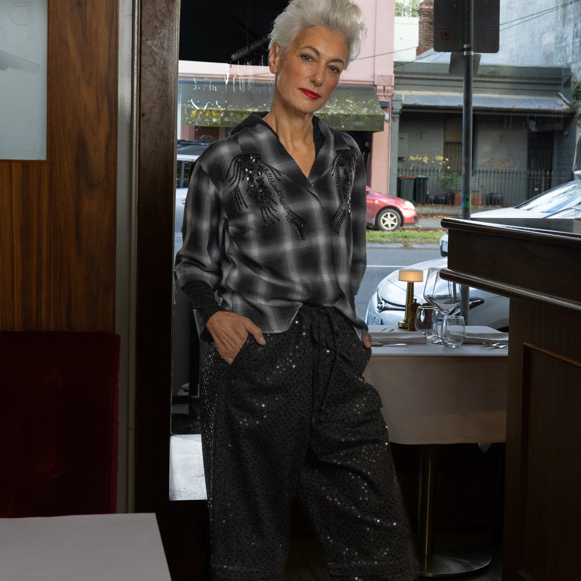 M.A. Dainty Pheonix Plaid Shirt