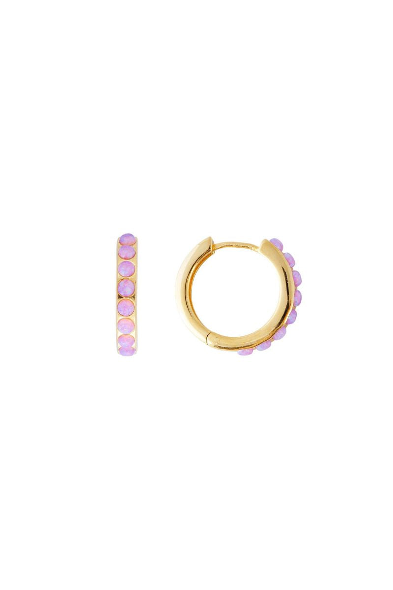 FAIRLEY Pink Opal Crystal Midi Hoops