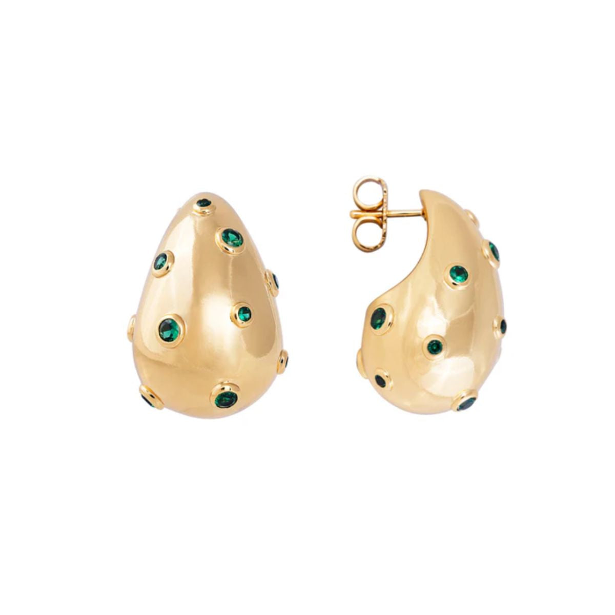 FAIRLEY Green Crystal Monaco Studs