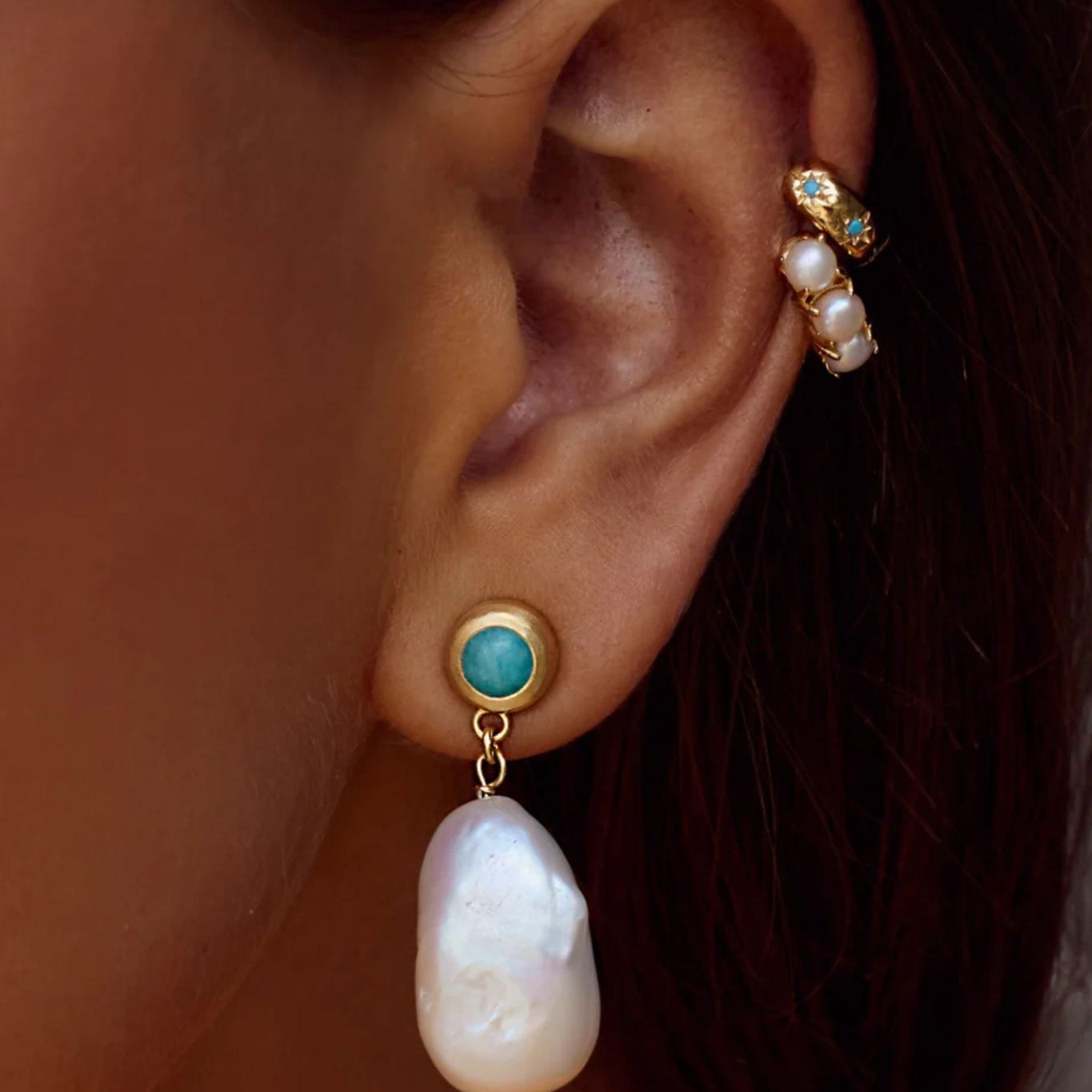 FAIRLEY Amazonite Pearl Drops