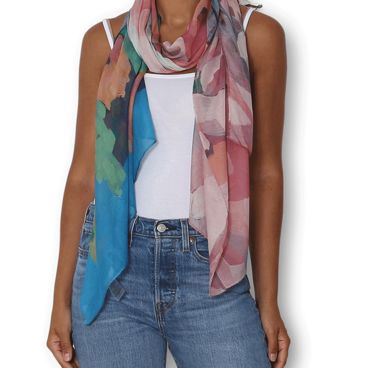 The Artists Label Scarf Pink Granite