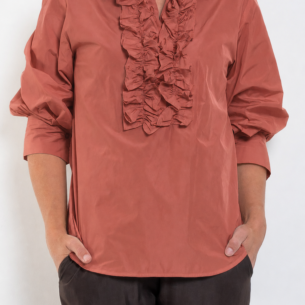 Mela Purdie Ruffle Resort Top Italian Taffeta