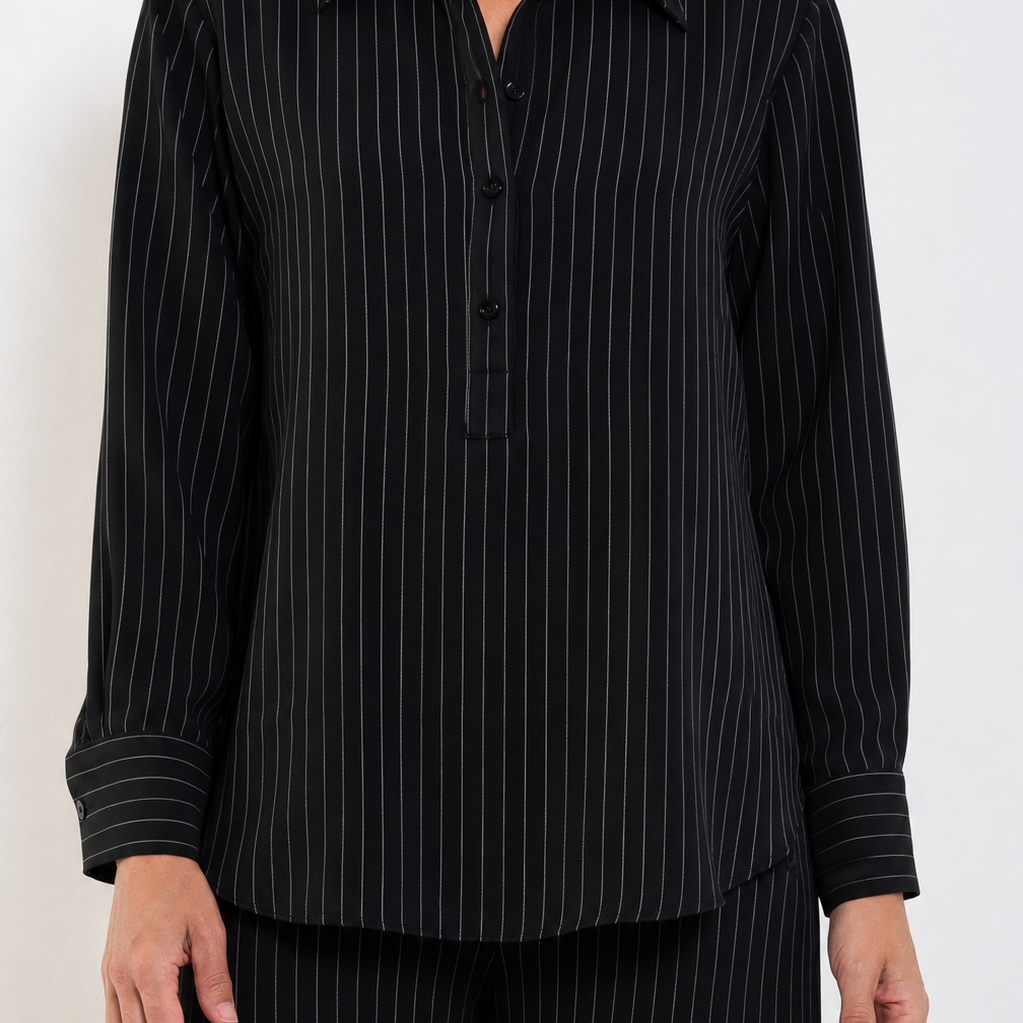Mela Purdie Tab Shirt Suit Stripe