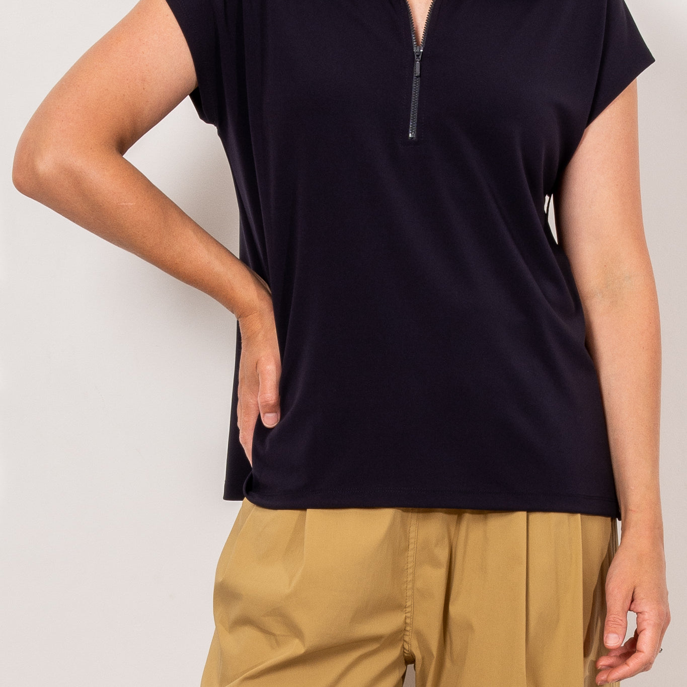 Mela Purdie Zip Front Shell Powder Knit