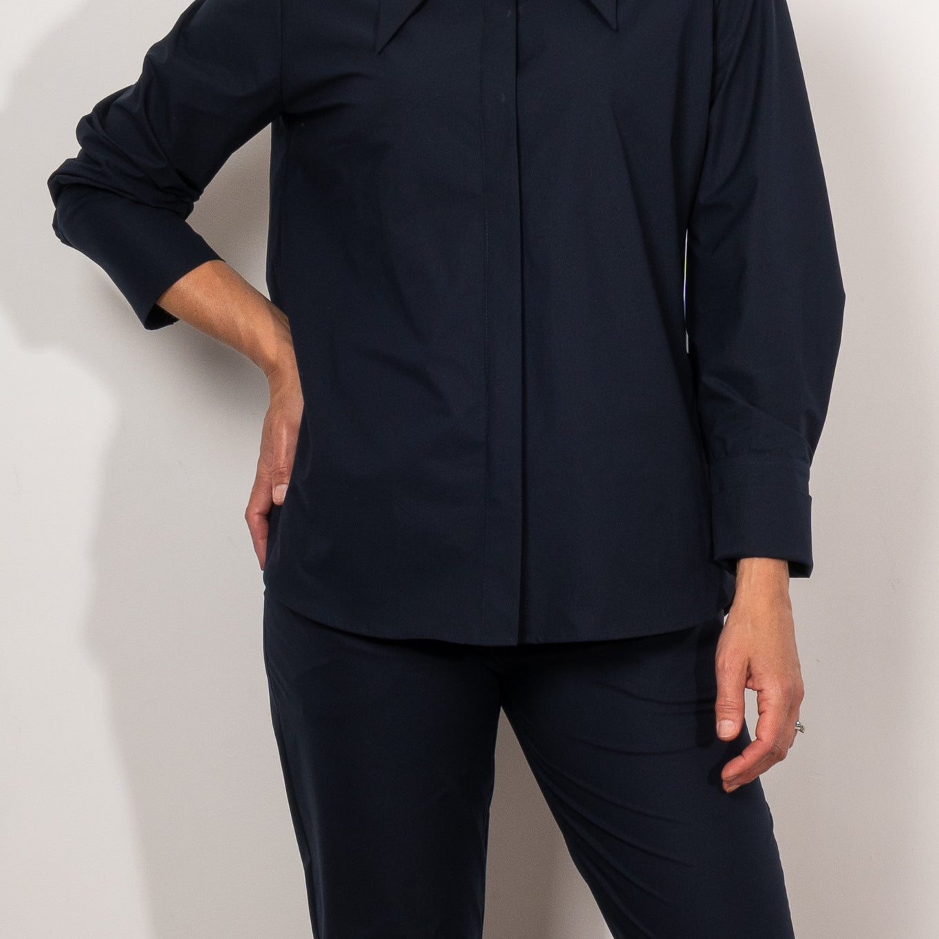 Mela Purdie Peak Collar Shirt Powder Weave