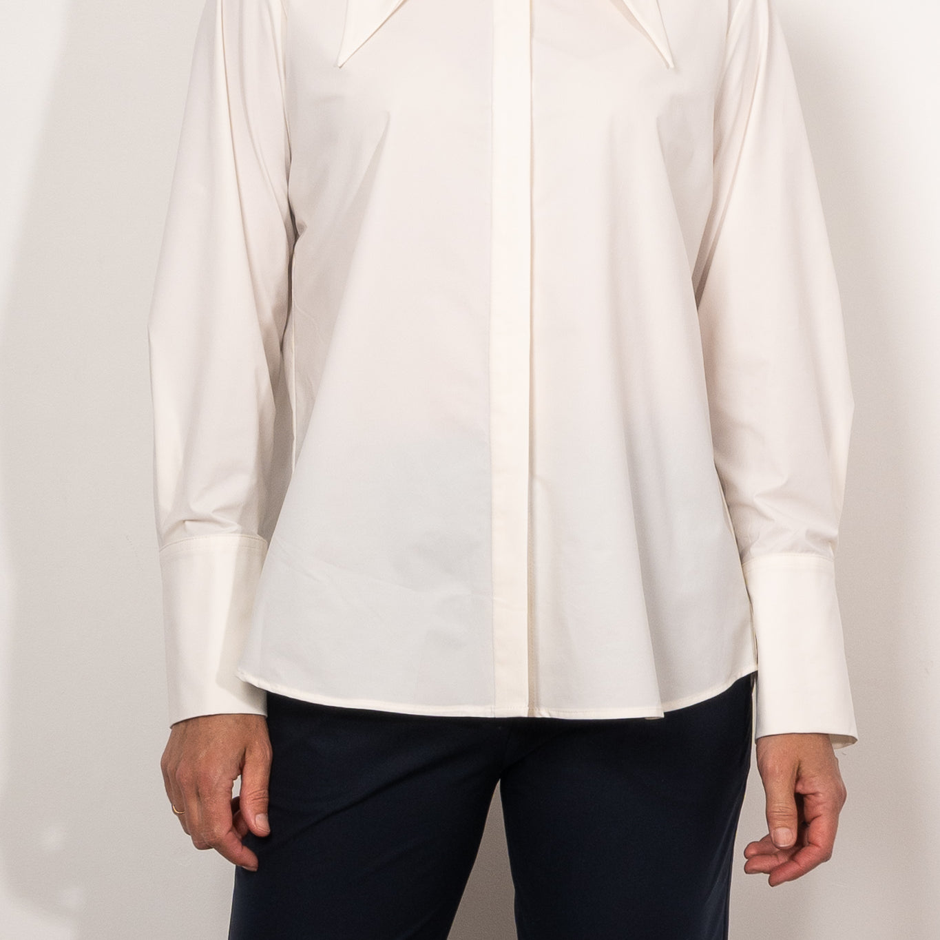 Mela Purdie Peak Collar Shirt Powder Weave