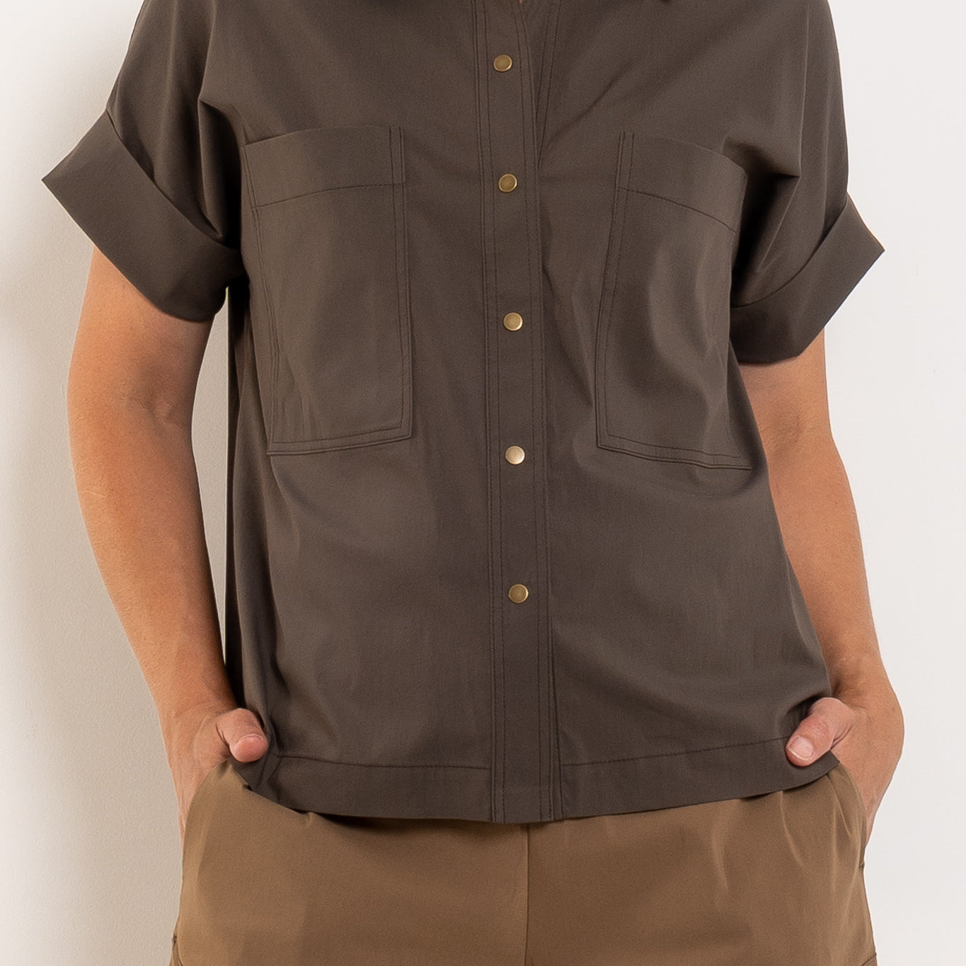 Mela Purdie Stud Shell Shirt Microprene