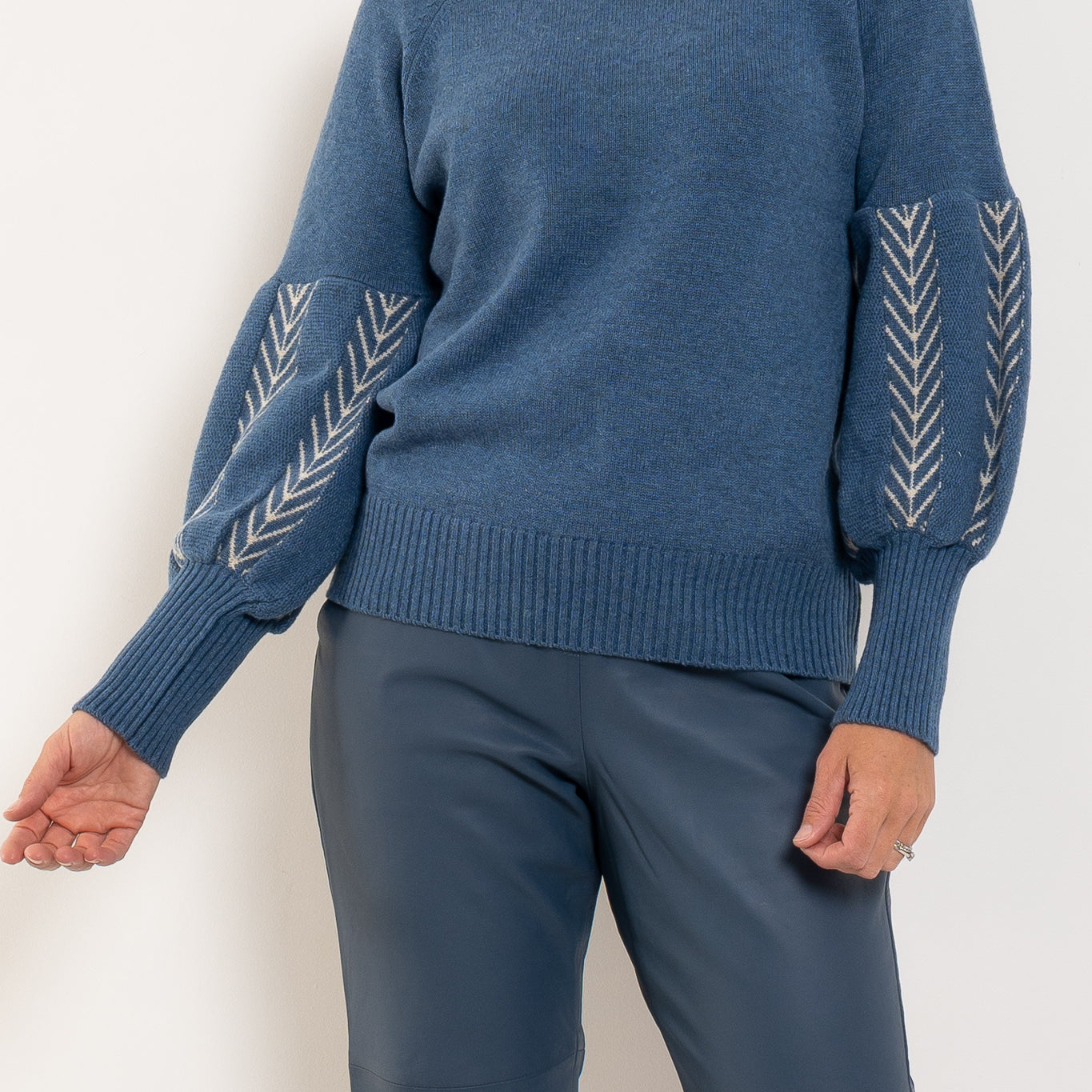 Once Was Arden Jacquard Detail Merino Knit