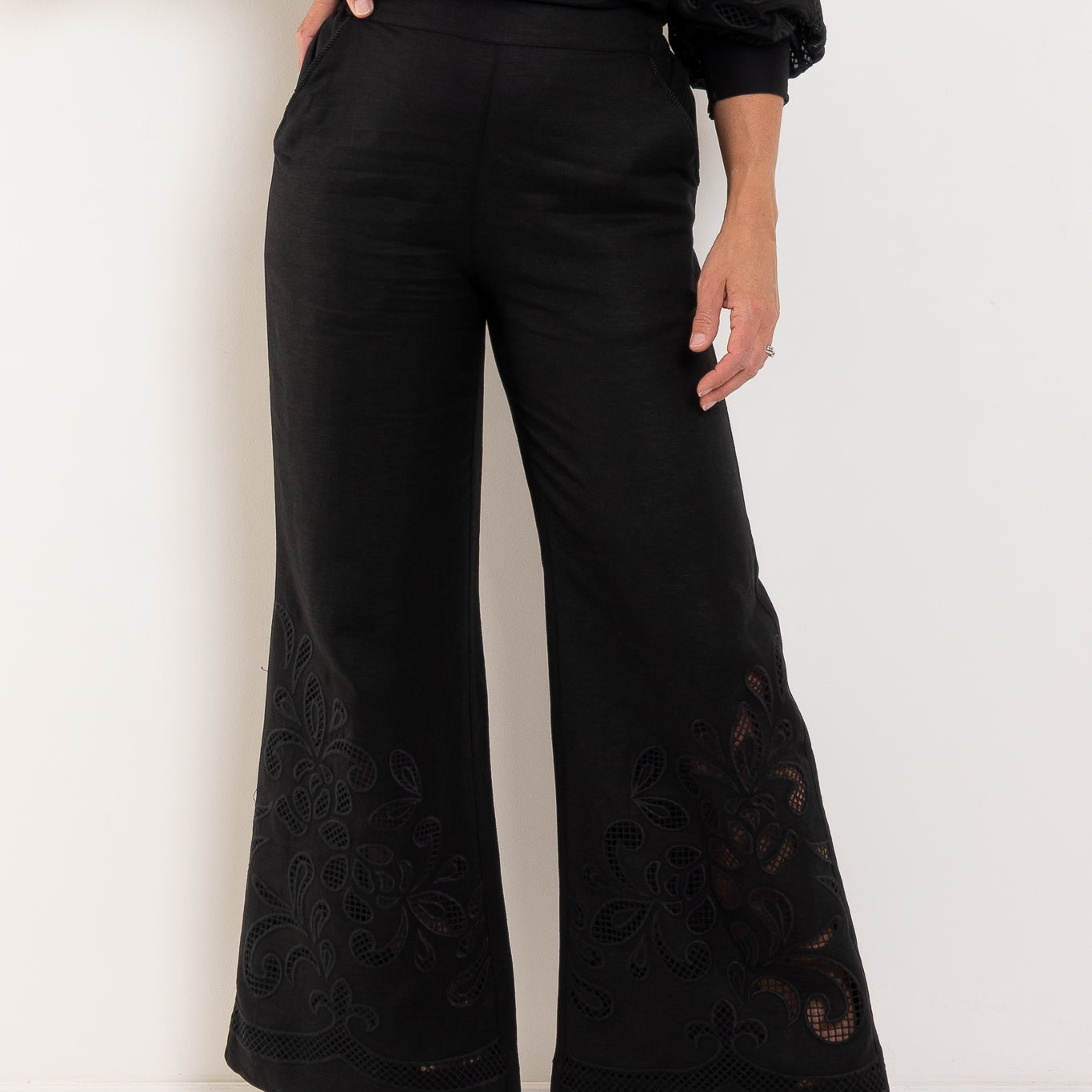 Once Was Rhea Embroidered Linen Pant