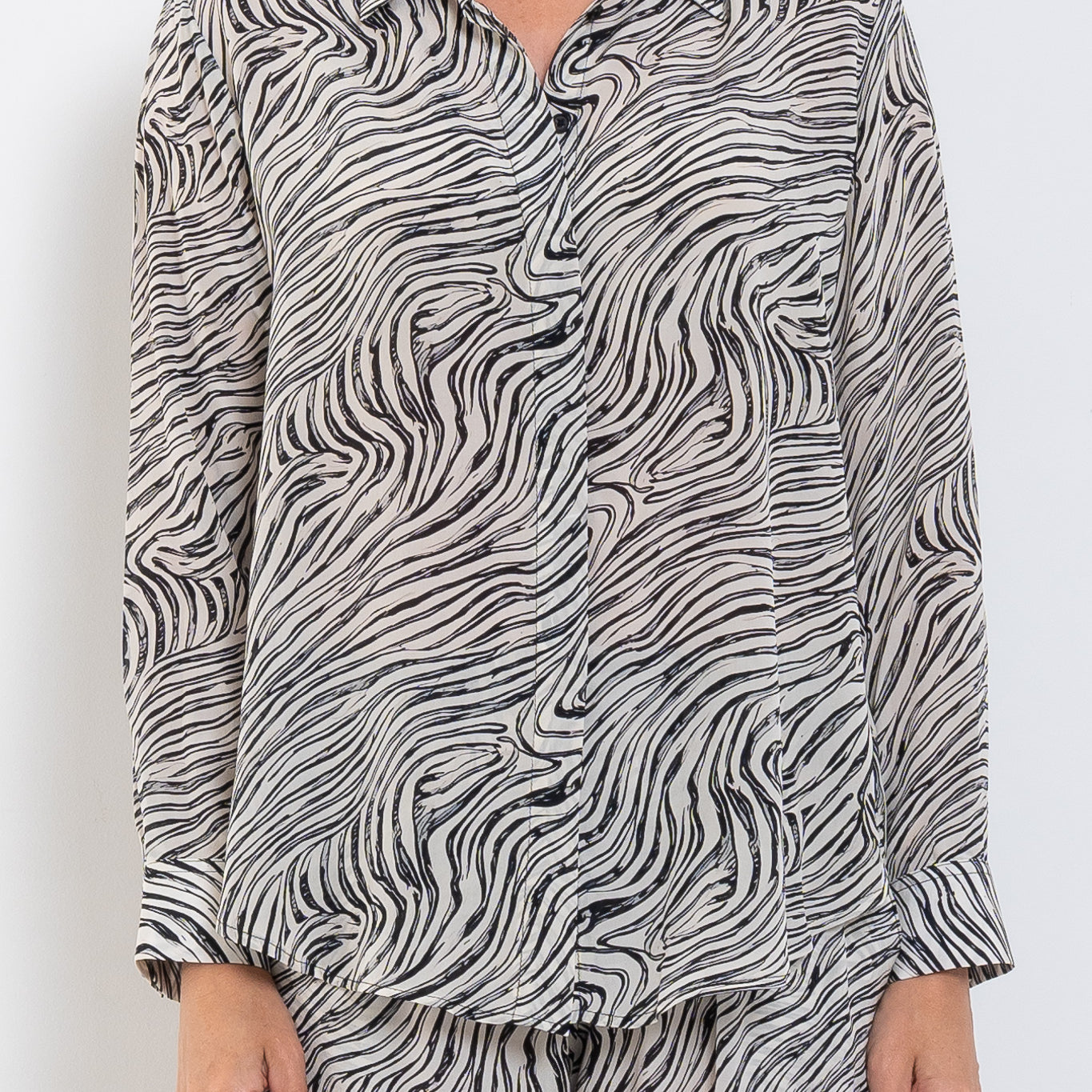 Mela Puride Soft Shirt Fossil Print Silk