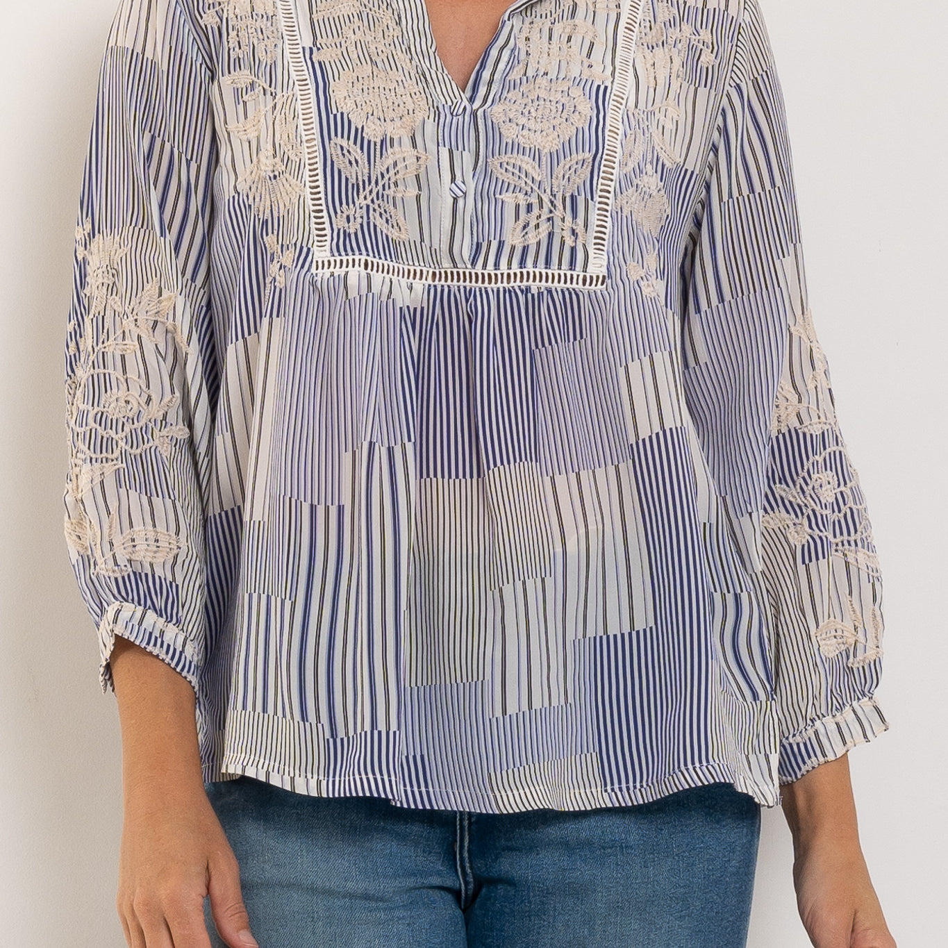 Johnny Was Henley Blouse Lucinda