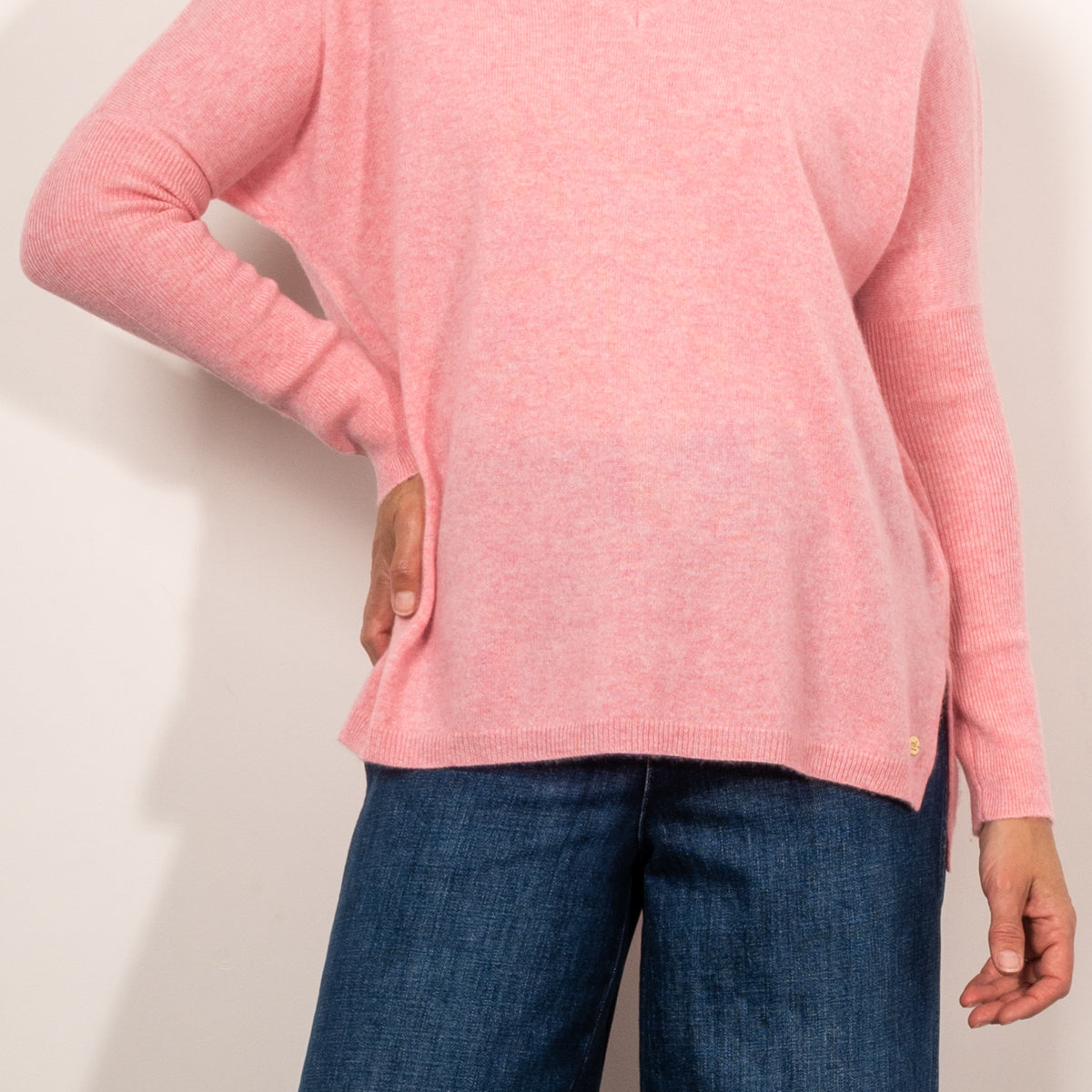 Mia Fratino Cashmere Essentials V Neck Boyfriend Sweater