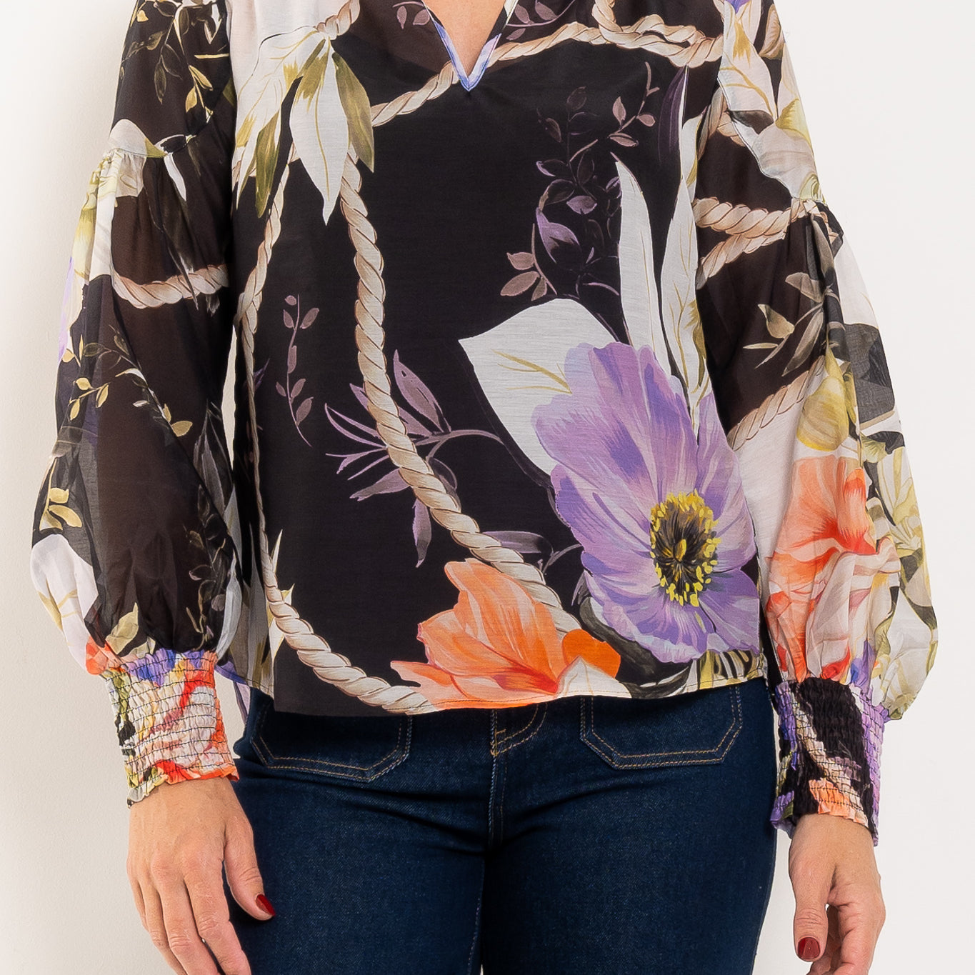 Once Was Colette Blouse Tangled Blossom Print