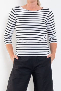 Mela Purdie Relaxed Boat Neck Banner Stripe Jersey