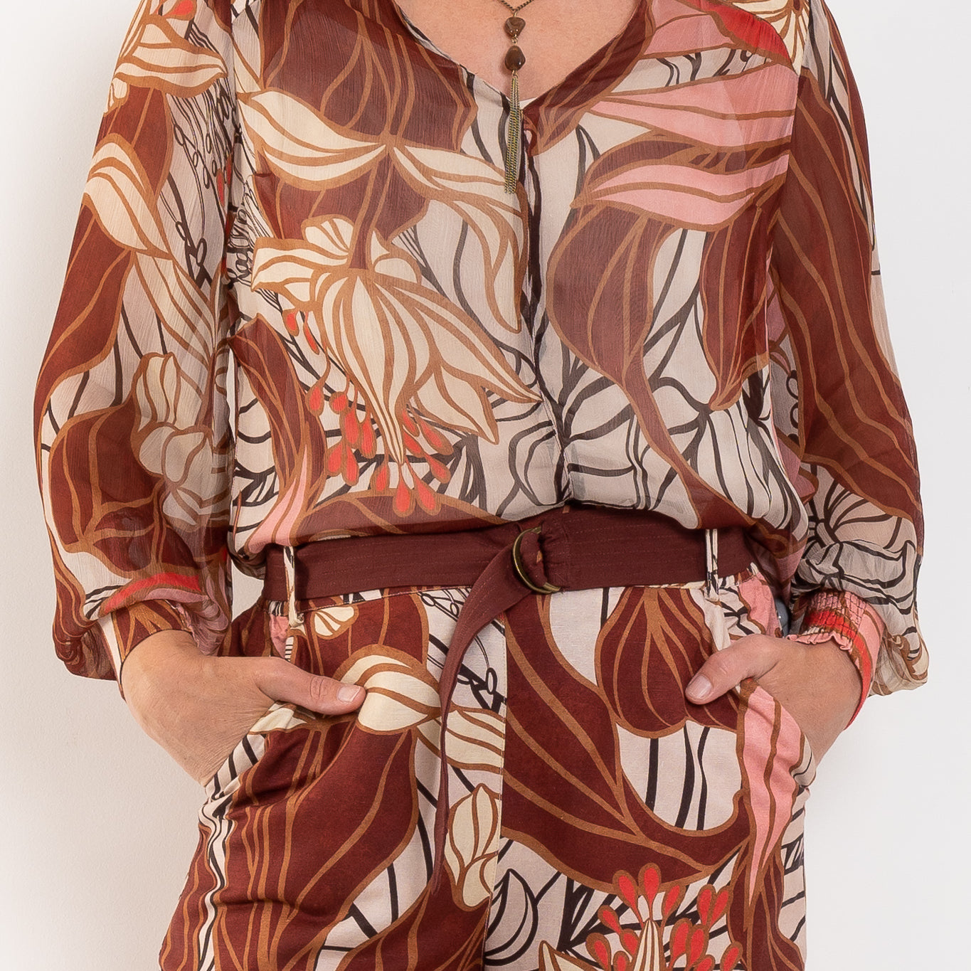 Freya Sheer Blouse Cathedral Botanic Print