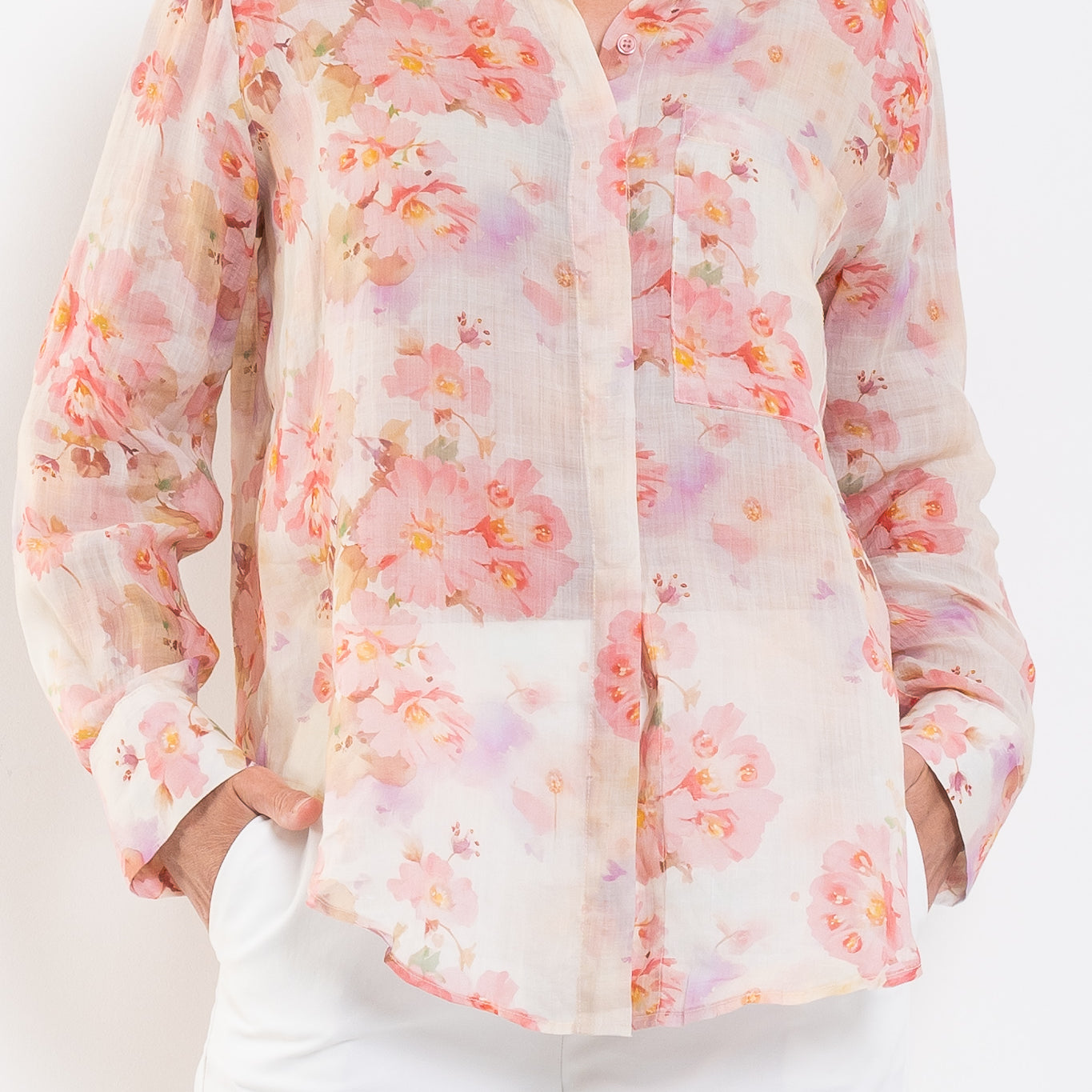 Mela Purdie Saville Shirt Misty Floral Linen Voile