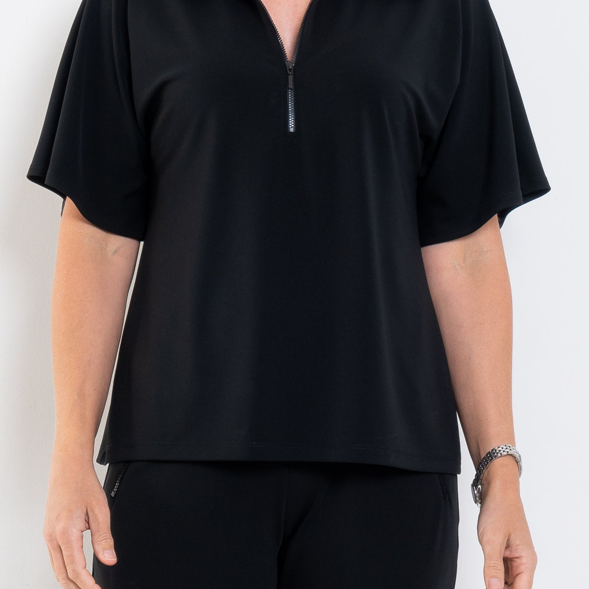 Mela Purdie Zip Flute Top Powder Knit