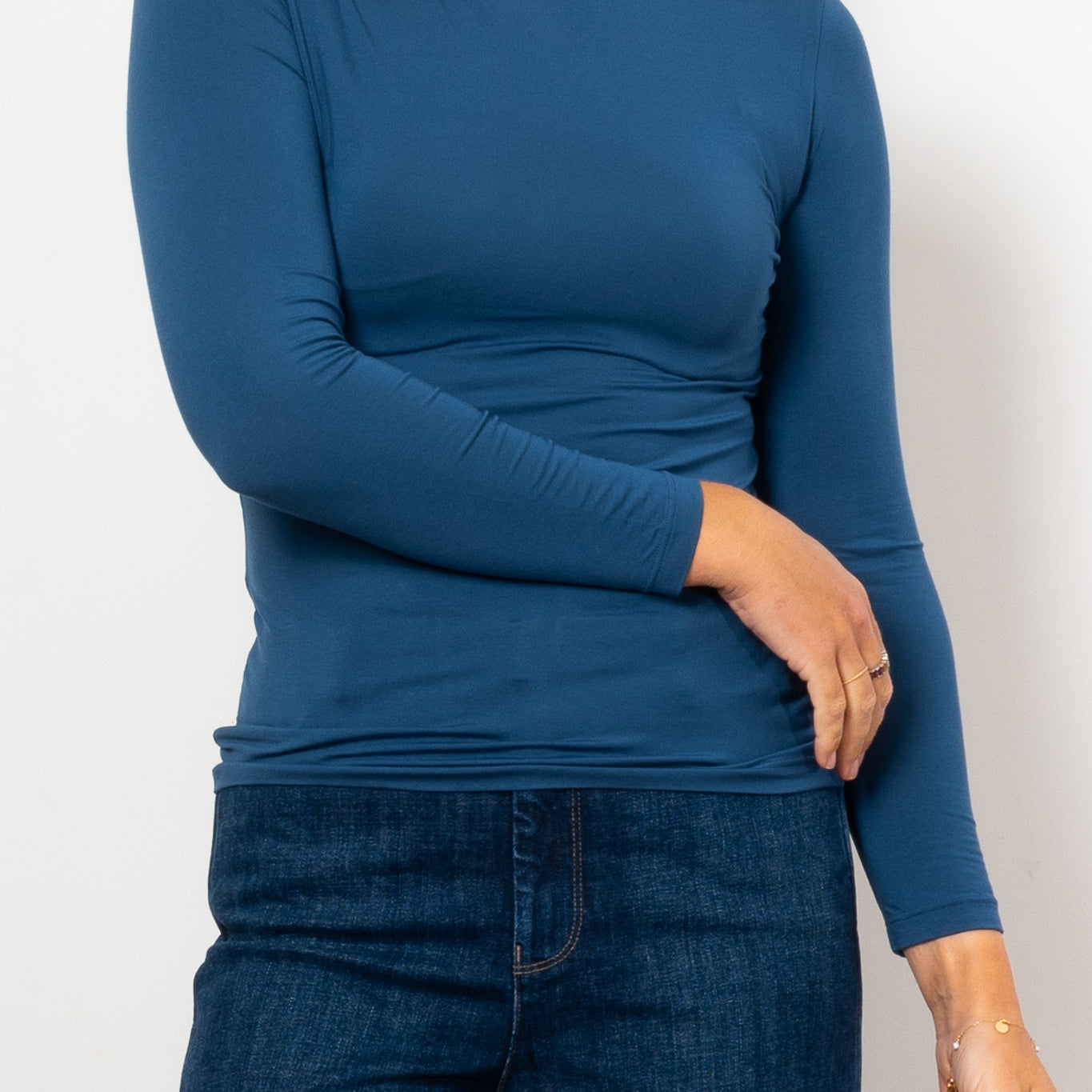 Tani High Neck Long Sleeve Micromodal Top