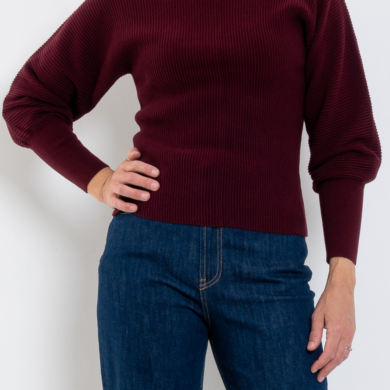 Once Was Roselle Merino Wool Blend Ribbed Knit Top