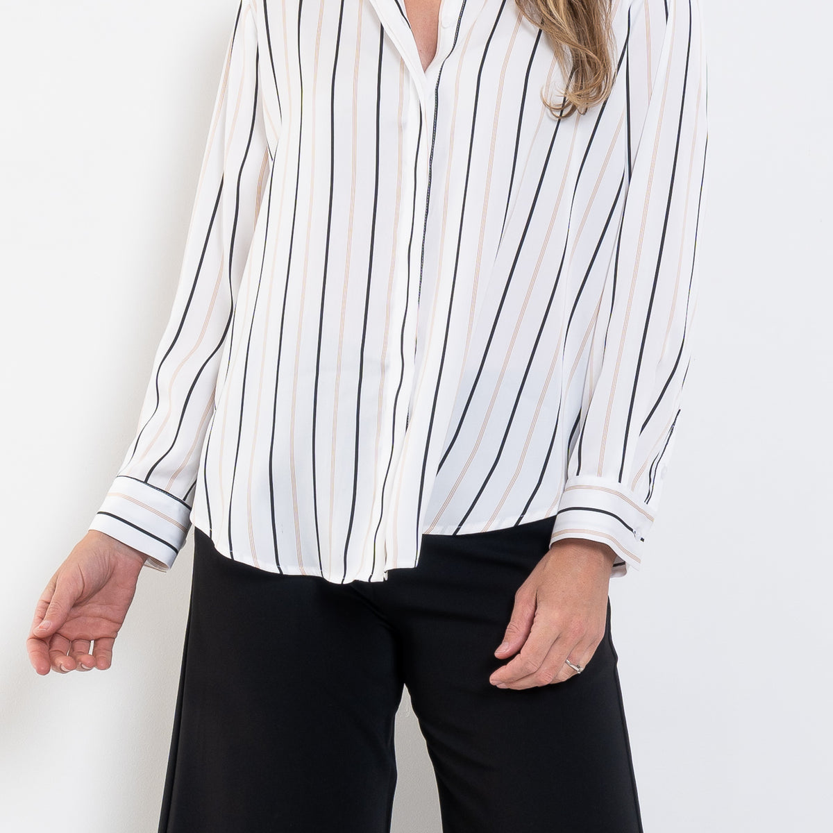 Mela Purdie Soft Shirt Ruban Stripe Satin