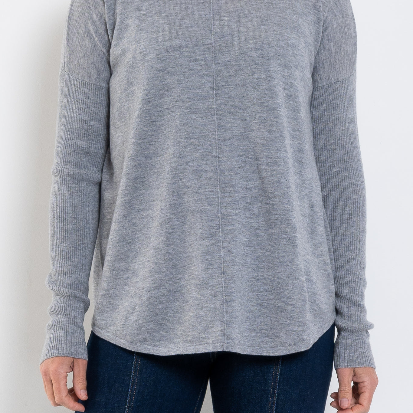 Bridge & Lord Queen Crew Curved Hem Pullover