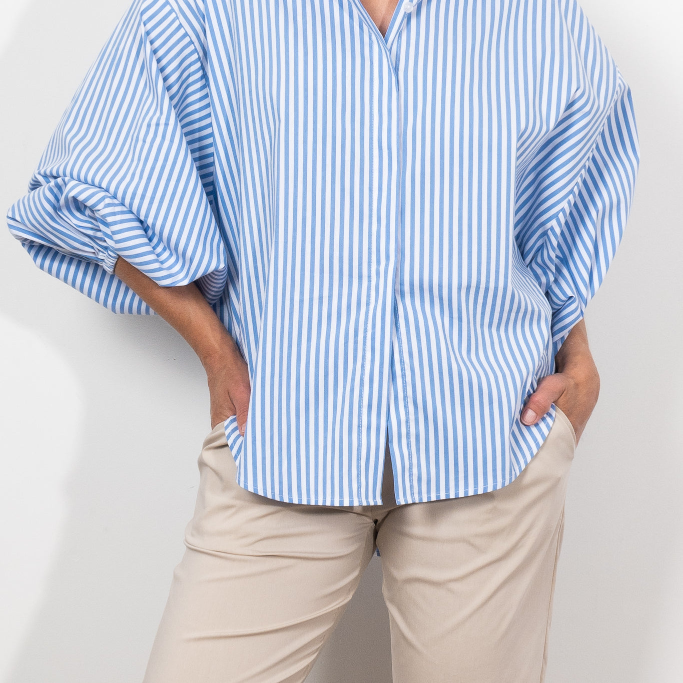 Mela Purdie Billow Shirt Stripe Microprene
