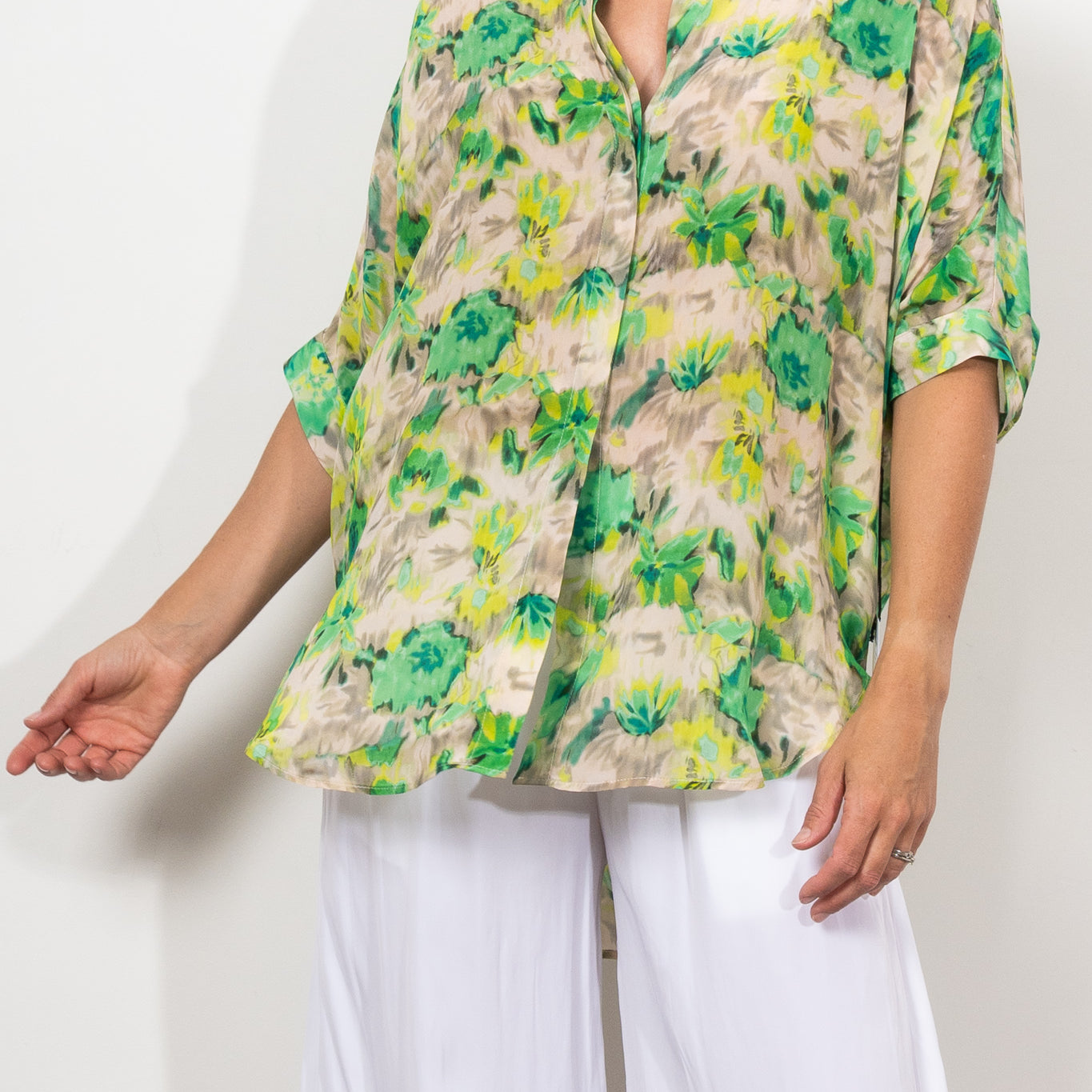 Mela Purdie Villa Overshirt Silk Lilly Print
