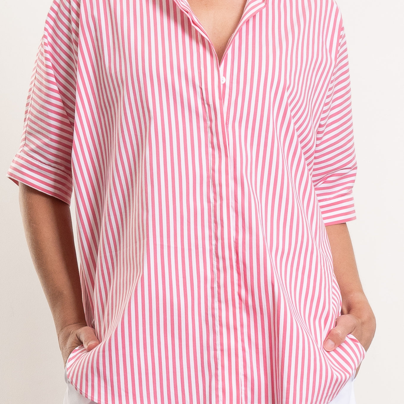 Mela Purdie Villa Overshirt Stripe Microprene