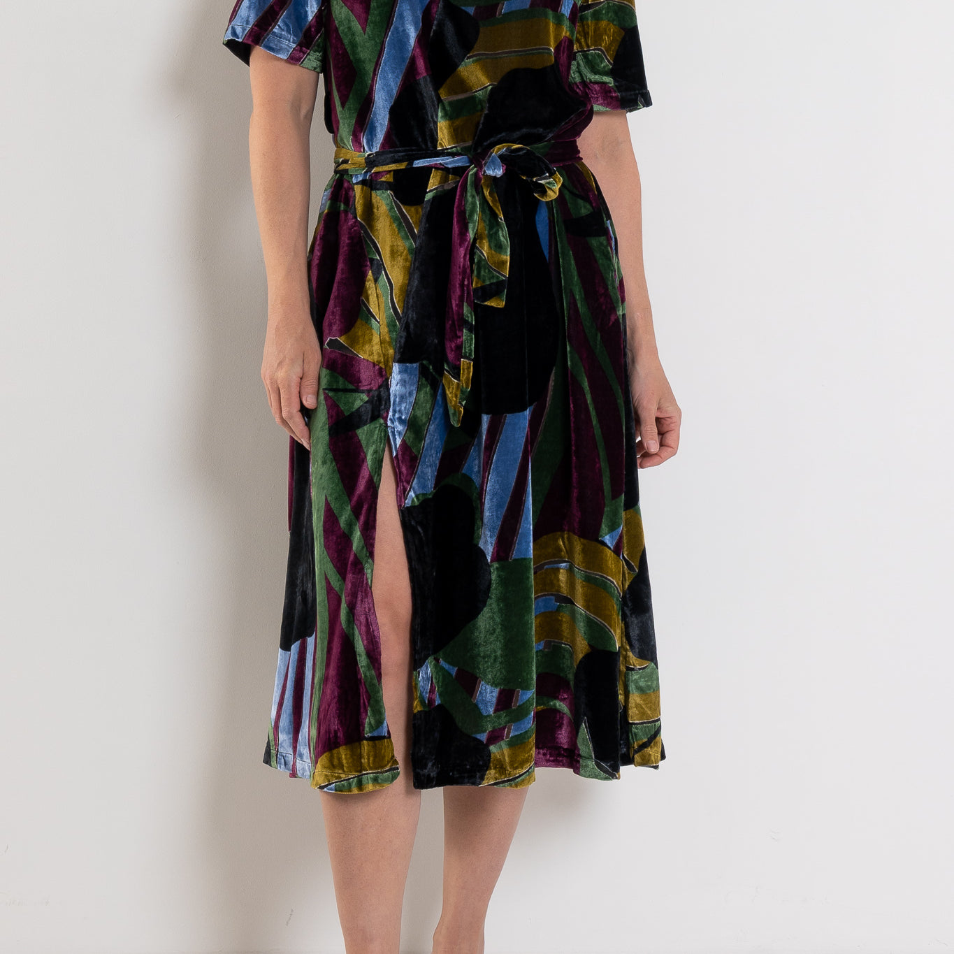 ELK Reihen Stribe Burnout Velvet Dress