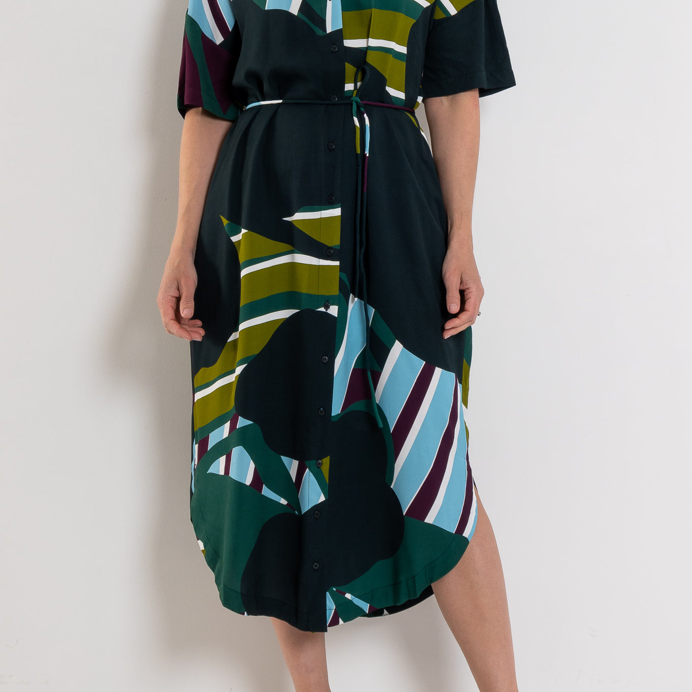 ELK Kobaii Shirt Dress Stribe Print