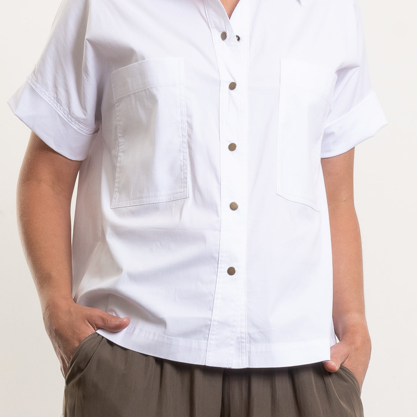 Mela Purdie Stud Shell Shirt Microprene