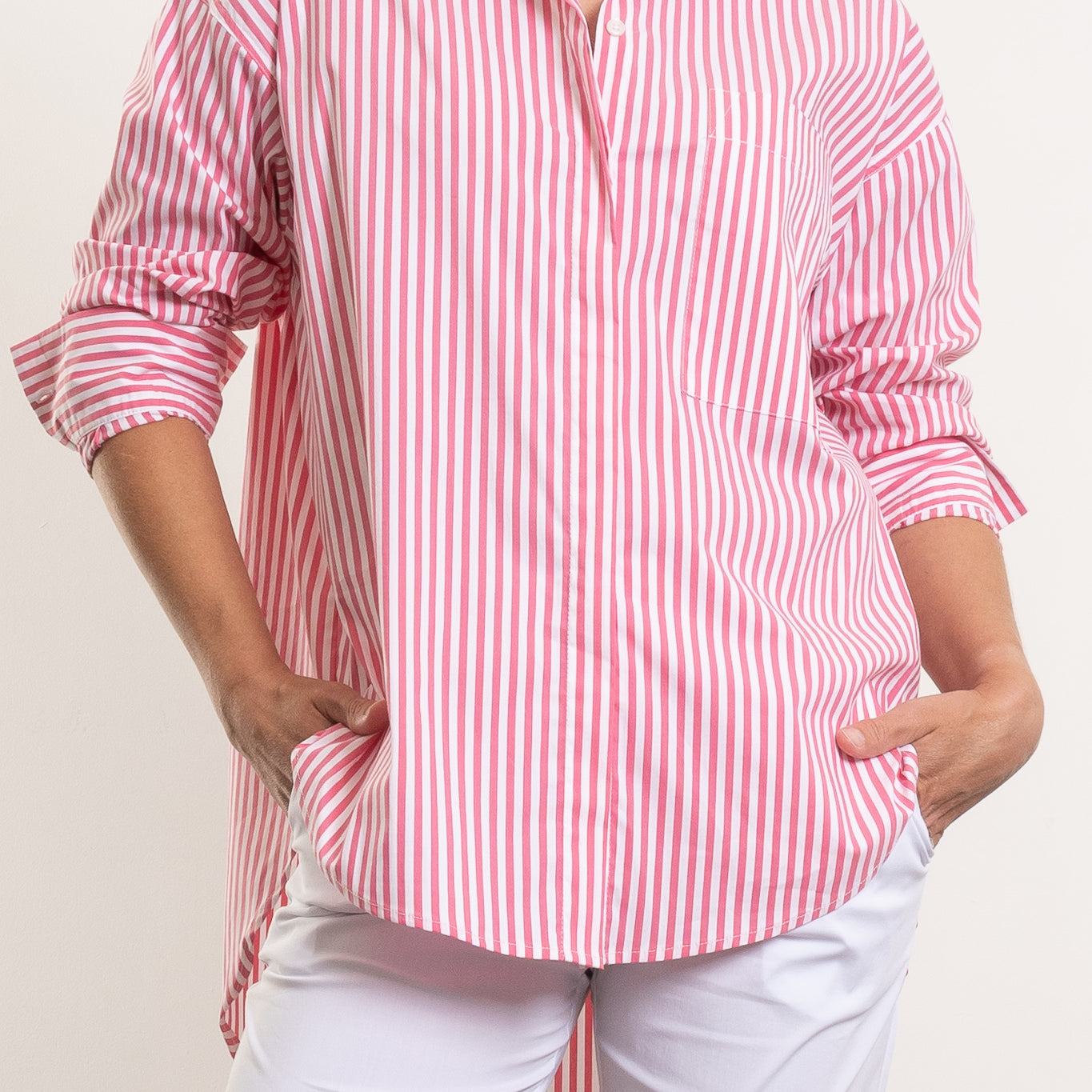 Mela Purdie Relaxed Pocket Shirt Stripe Microprene