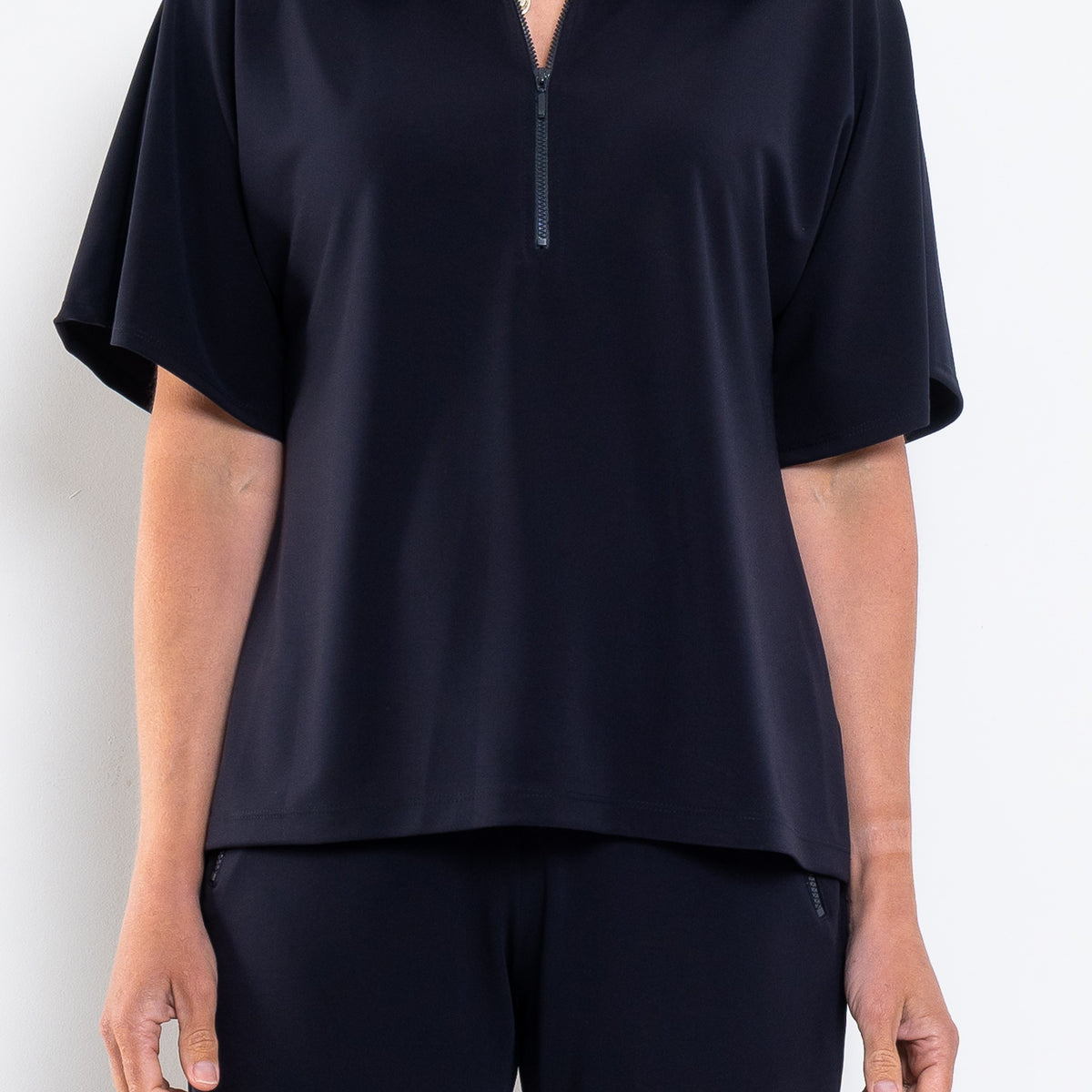 Mela Purdie Zip Flute Top Powder Knit
