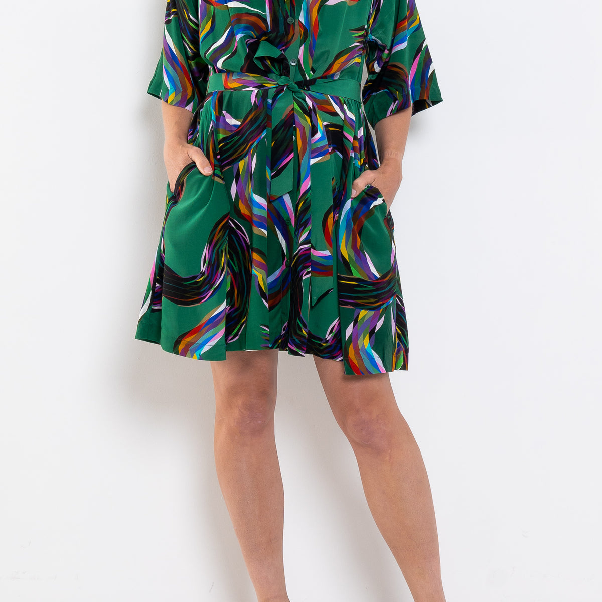 ELK Metz Short Dress Facet Print