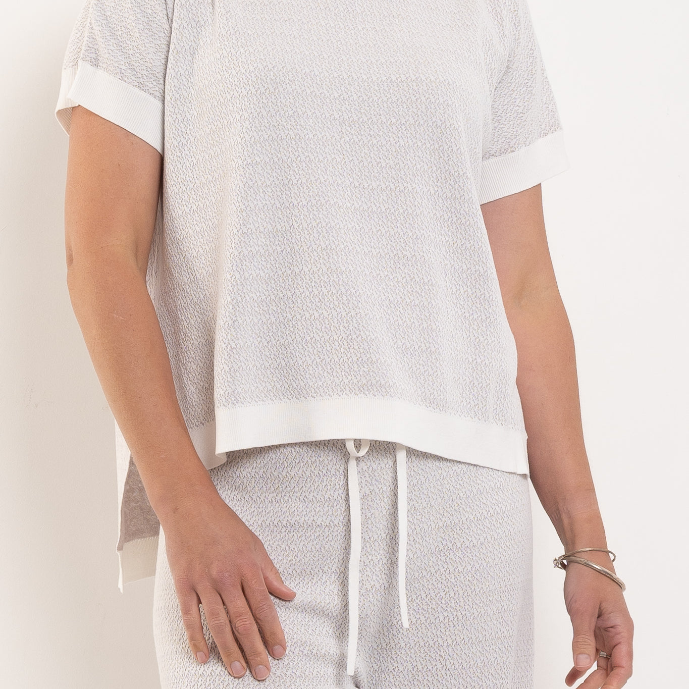 Talamaya Crepe Knitted Tee Pullover