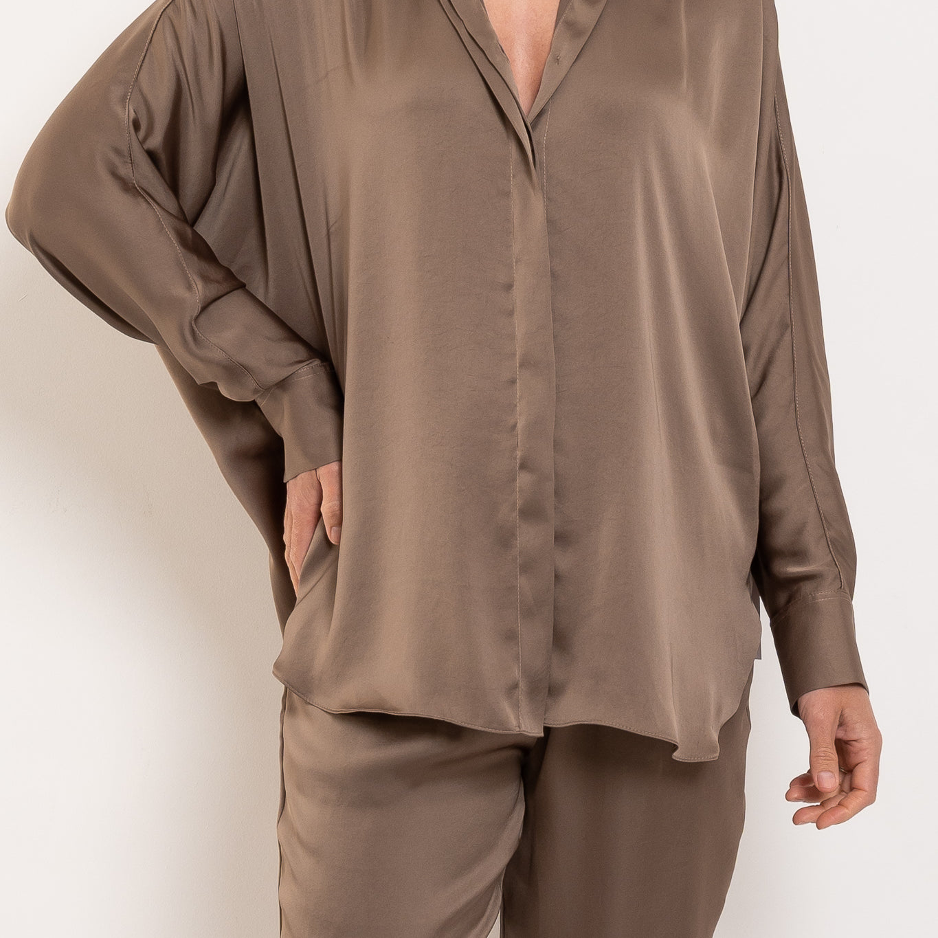 Mela Purdie Dolman Villa Shirt Mirror Satin