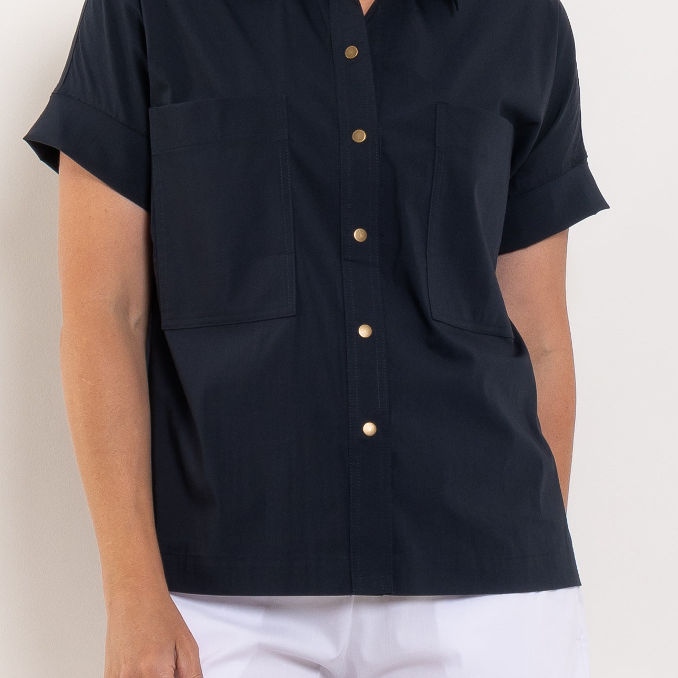 Mela Purdie Stud Shell Shirt Microprene