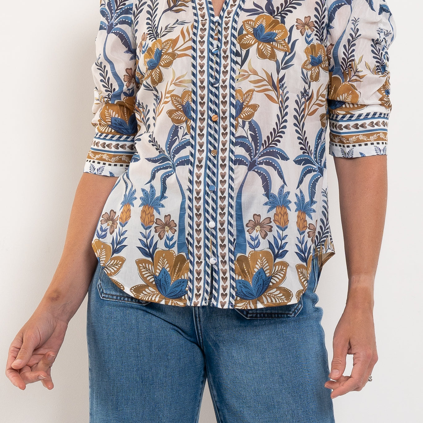 Once Was Calantha Silk Golden Medina Shirt