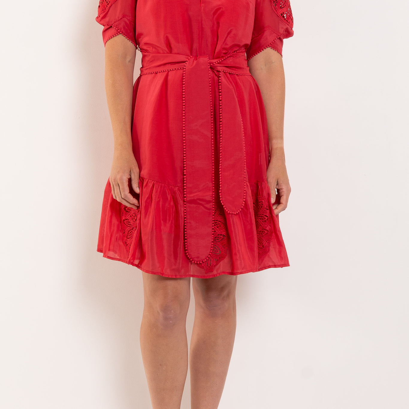 Once Was Jamila Silk Cotton Lace Dress