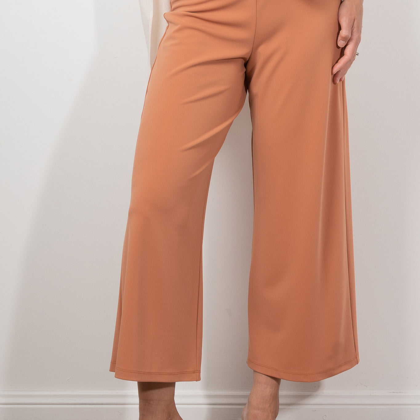 Mela Purdie Crop Palazzo Pant Powder Knit