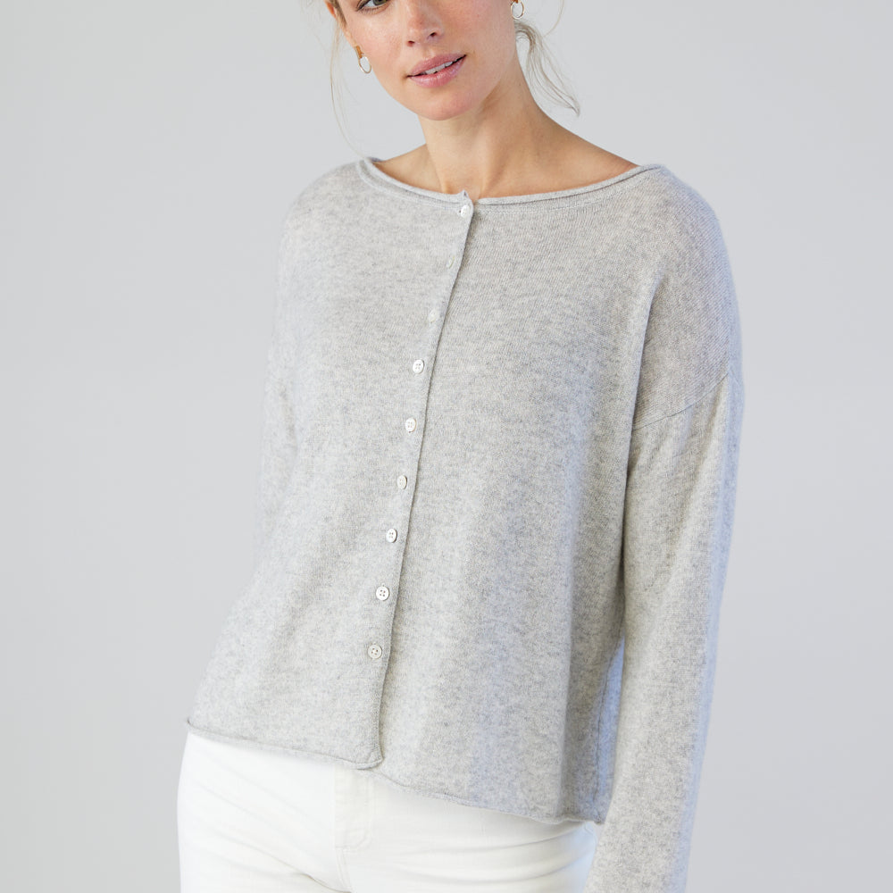 Mia Fratino Cashmere Reverse Button Cardi