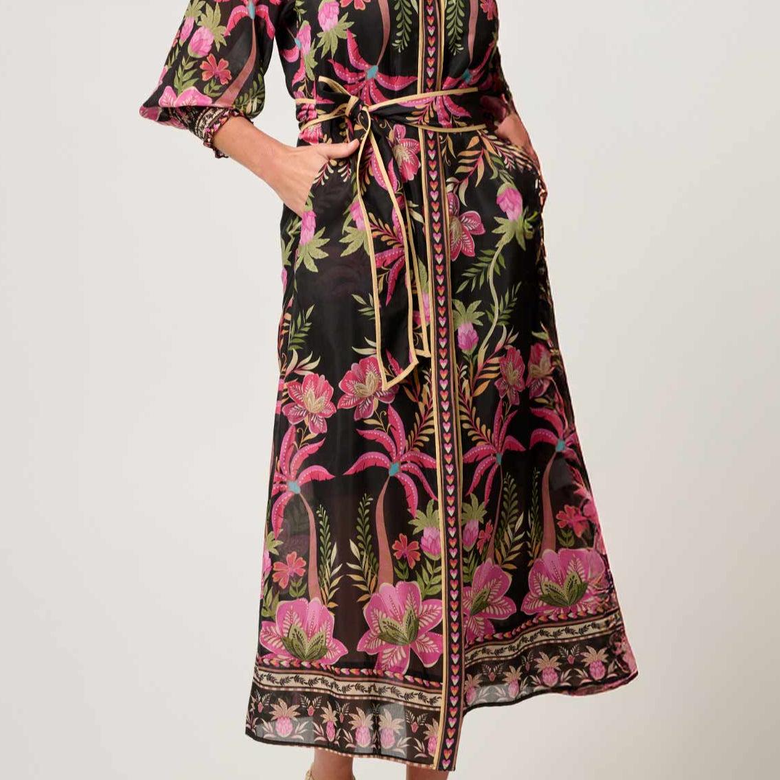 Once Was Carmen Silk Maxi Dress Anthos Lotos