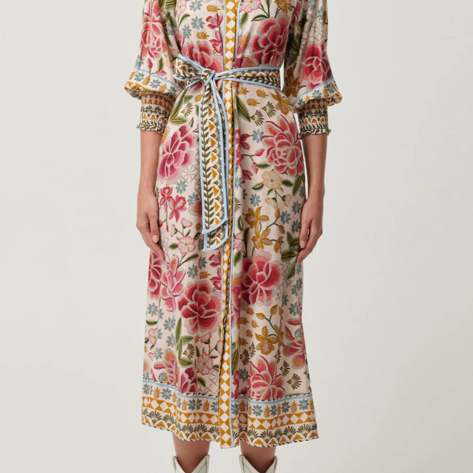 Once Was Carmen Viscose Linen Maxi Dress