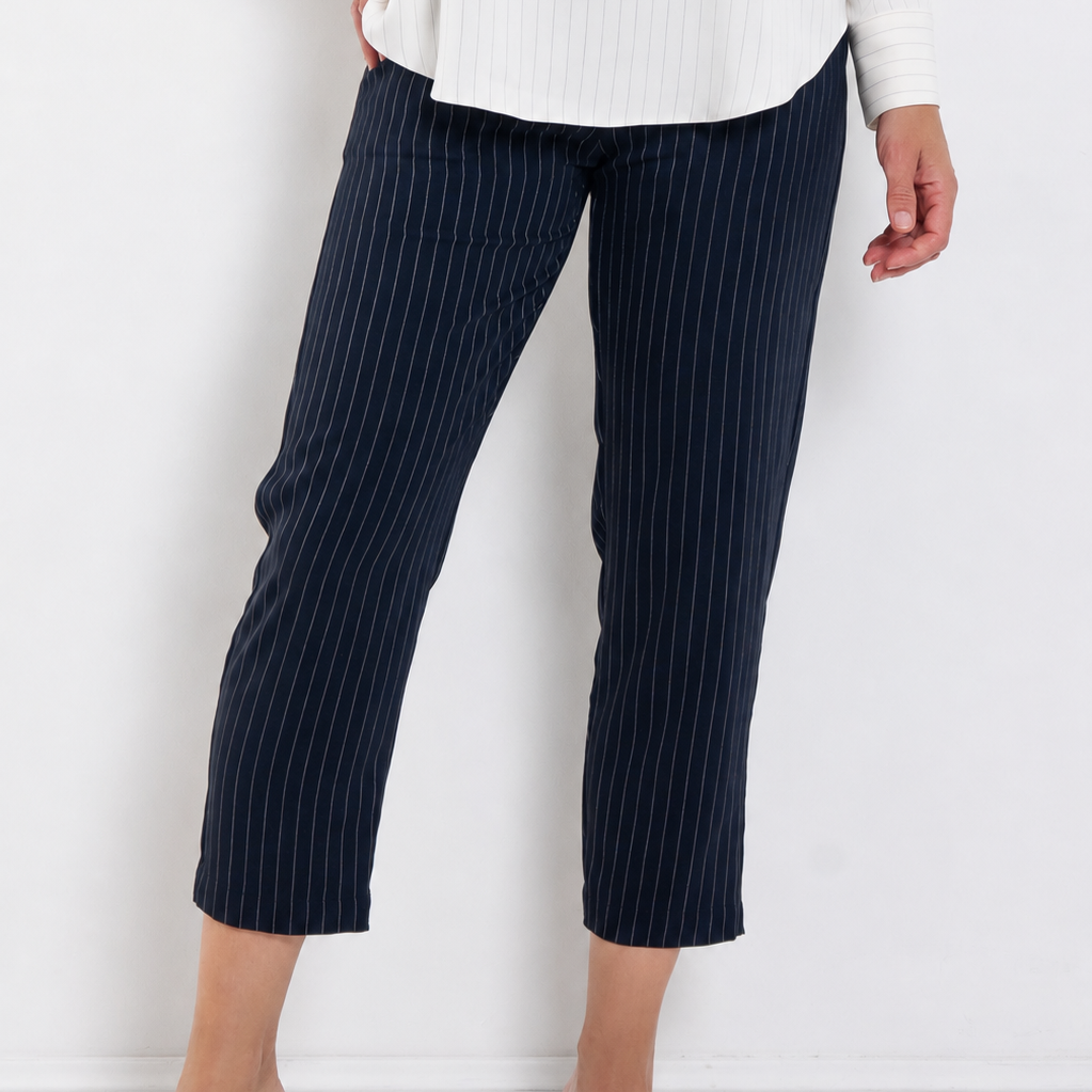 Mela Purdie Tapered Flat Pant Suit Stripe