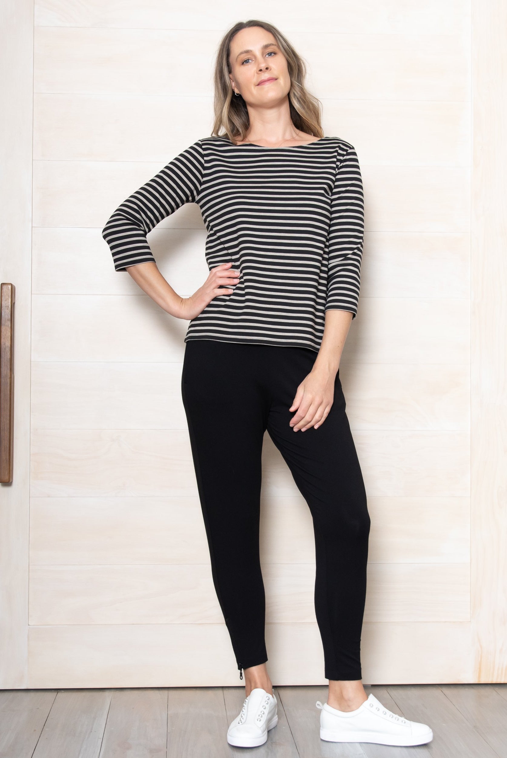 Mela Purdie Zip Stiletto Pant Matte Jersey - Impulse Boutique#colour_black