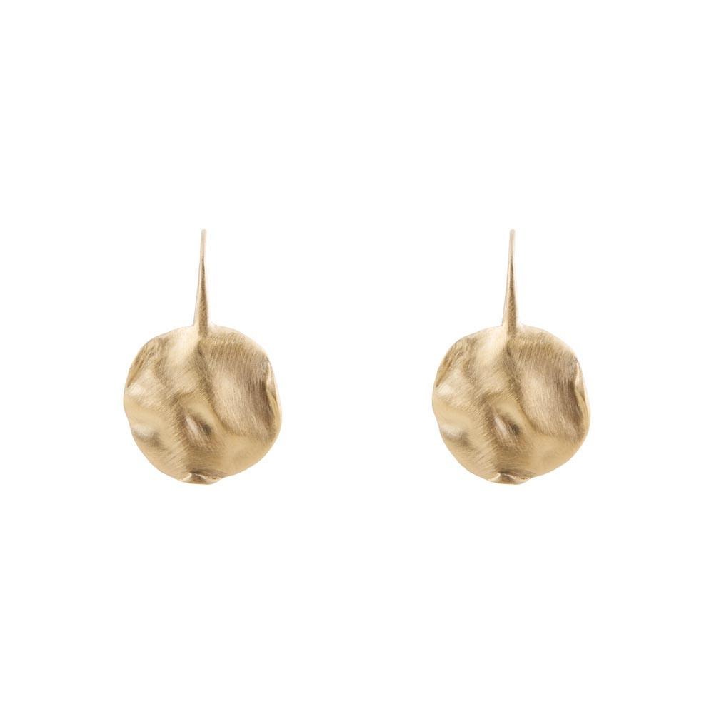 FAIRLEY Alexa Beaten Disc Earrings Gold - Impulse Boutique