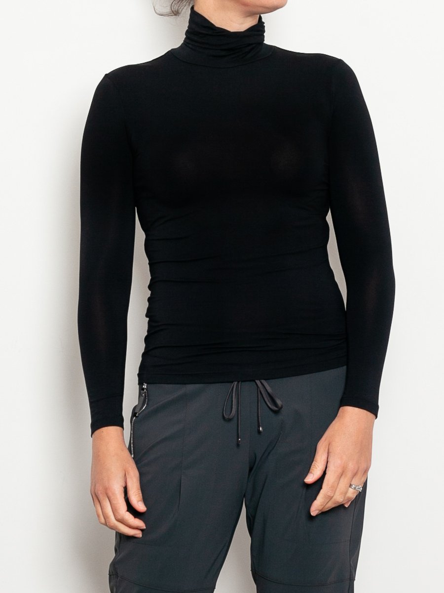 Tani Micromodal Turtle Neck Top - Impulse Boutique#colour_black