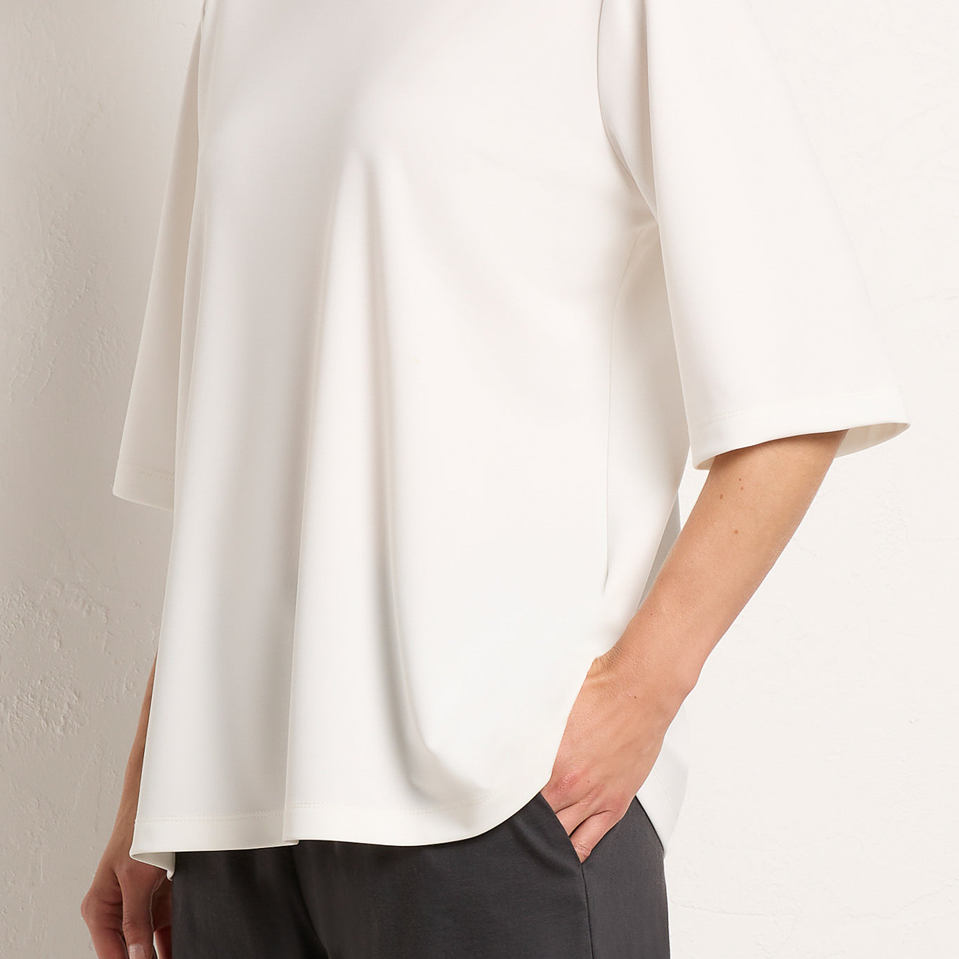 Mela Purdie Stretch Plaza Top Powder Knit