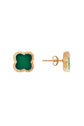 FAIRLEY Green Agate Clover Studs