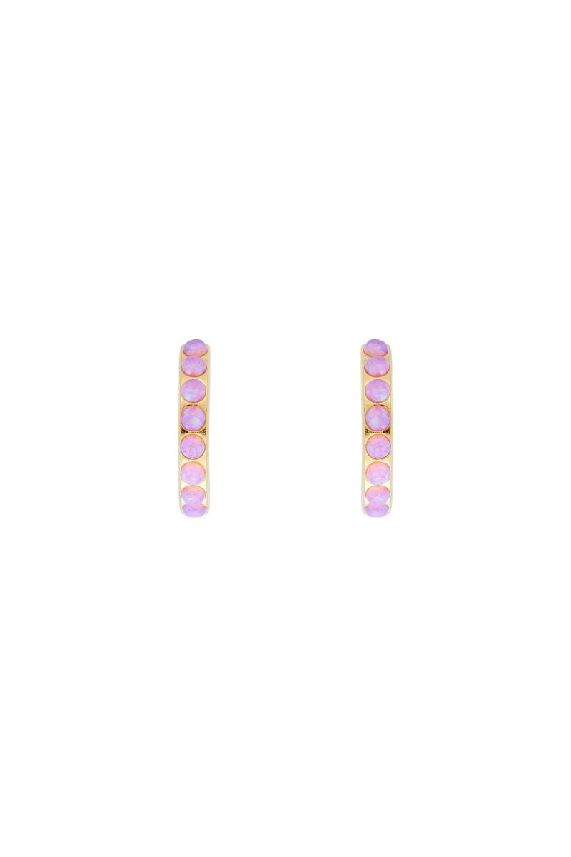 FAIRLEY Pink Opal Crystal Midi Hoops